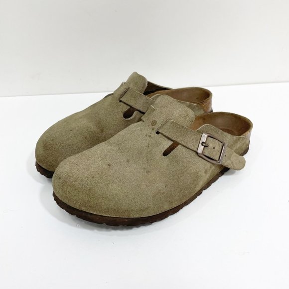 Birkenstock Shoes - Birkenstock Boston Suede Clog Tan EURO 36